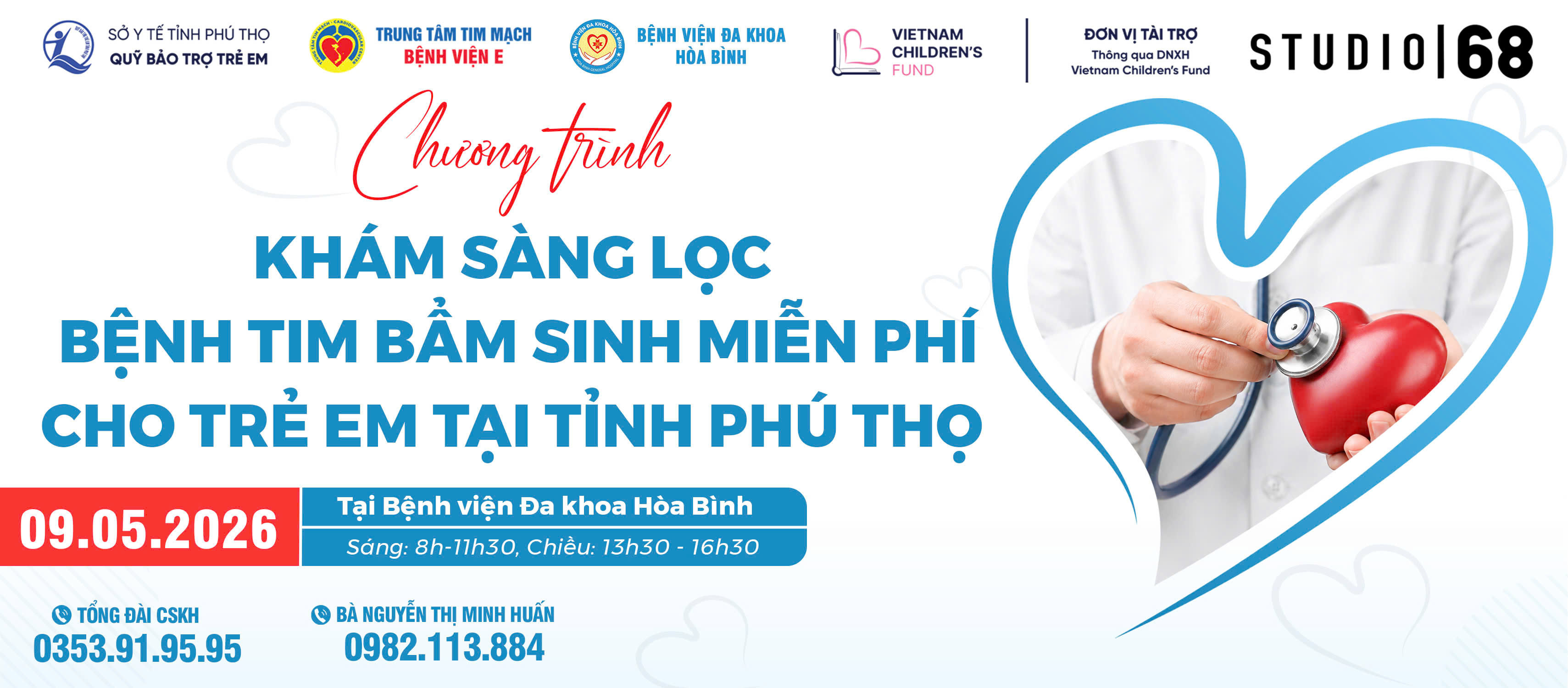   Thông báo: Chương trình khám sàng lọc bệnh tim bẩm sinh miễn phí cho trẻ em (Đợt 2 - 2026)